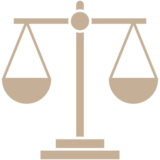 Bilancia della giustizia, simbolo dell'attività dello studio legale Conte